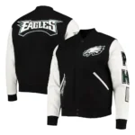 Philadelphia Eagles Black and White Letterman Jacket