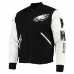 Philadelphia Eagles Black and White Letterman Jackets