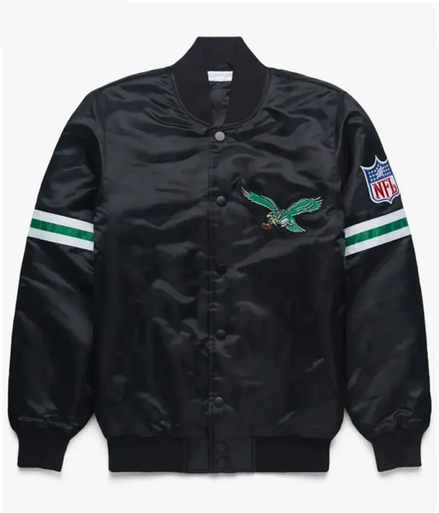 Philadelphia Eagles Striped Starter Satin Jacket1