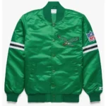 Philadelphia Eagles Striped Starter Satin Jacket3