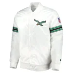 Philadelphia Eagles Striped Starter Satin Jacket5