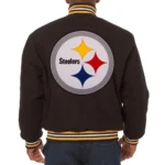 Pittsburgh Steelers Black Wool Bomber Varsity Jackets