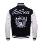 Retro Classic Las Vegas Raiders Rib Bomber Wool Varsity Jackets