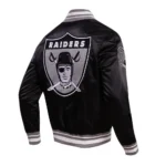 Retro Oakland LA Raiders Classic Rib Satin Full-Snap Jacket