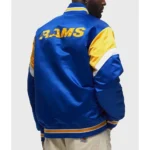 Royal LA Rams Heavyweight Full-Snap Varsity Satin Jacket