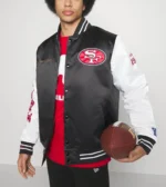 SF 49ers Nfl Faithful & The Bay Black Satin Jacket