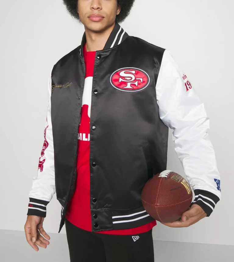 SF 49ers Nfl Faithful & The Bay Black Satin Jacket