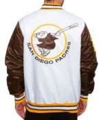 San Diego Padres Bomber Brown and White Varsity Jackets