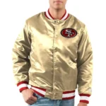 San Francisco 49ers Ace Gold Full-Snap Satin Varsity Jacket