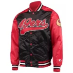 San Francisco 49ers Black and Red Satin Starter Jacket