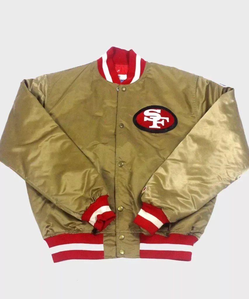 San Francisco 49ers Gold Starter Satin Jacket1