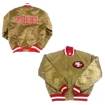 San Francisco 49ers Gold Starter Satin Jacket11