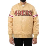 San Francisco 49ers Gold Striped Satin Varsity Jackets