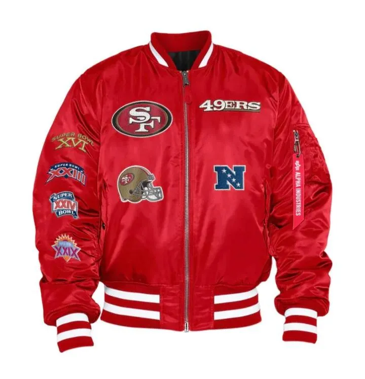 San Francisco 49ers Ma-1 Bomber Varsity Jacket