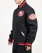 San Francisco 49ers Old English Wool Bomber Varsity Jacket