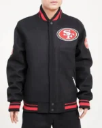 San Francisco 49ers Old English Wool Varsity Jacket