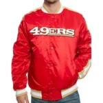 San Francisco 49ers Red Satin Stripes Bomber Jacket