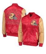 San Francisco 49ers Satin Red And Gold Varsity Jacket