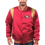 San Francisco 49ers Scarlet gold Prime Time Full-snap Satin Varsity Jackets