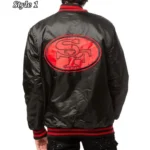 San Francisco 49ers Starter Satin Black Jacket3