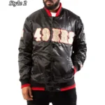 San Francisco 49ers Starter Satin Black Jacket6