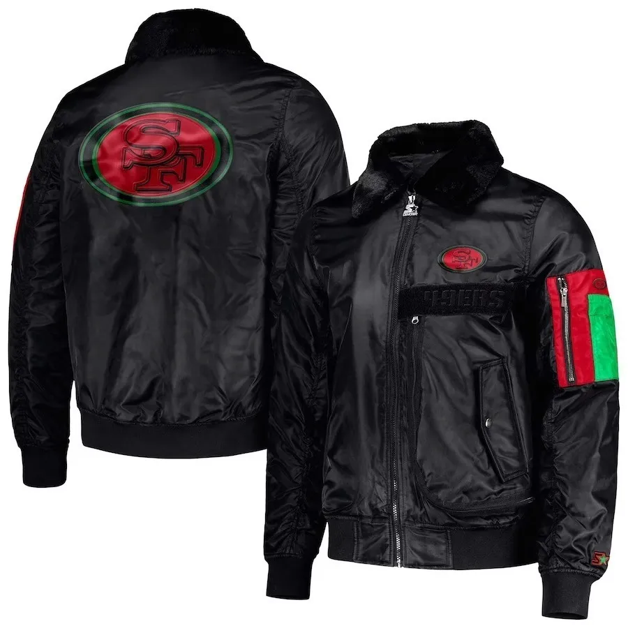 San Francisco 49ers Starter X Ty Mopkins Black Satin Jacket