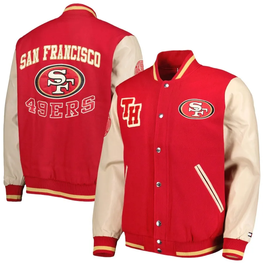 San Francisco 49ers Tommy Hilfiger Scarlet Varsity Jacket