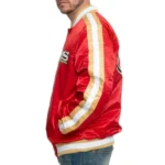 San Francisco 49ers Varsity Red White And Gold Stripes Satin Jackets