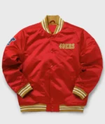 San Francisco Niners Red Satin Bomber Jacket