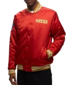 San Francisco Niners Red Satin Bomber Jackets