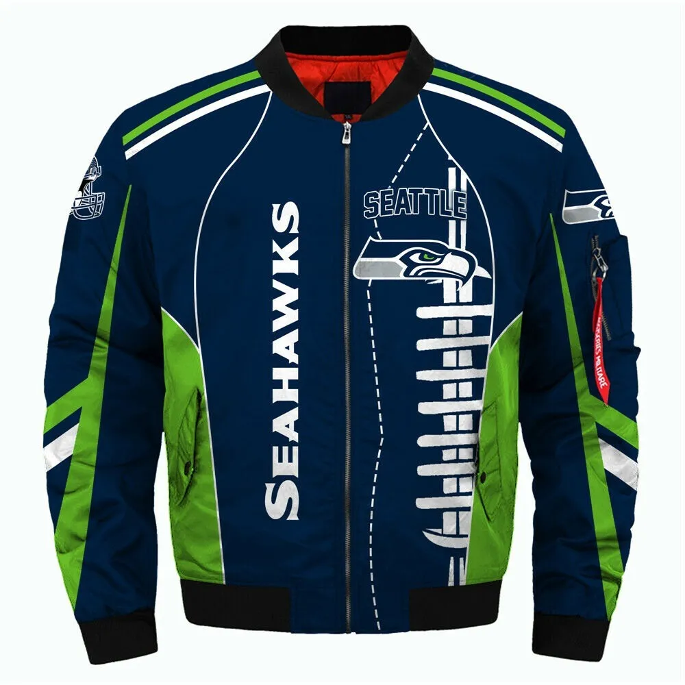 Seattle Seahawks Bomber Blue Jacket