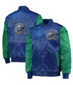 Seattle Seahawks Throwback Varsity Satin Jacket