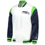 Seattle Seahawks Throwback Warm Up Pitch Varsity Satin Jackets