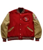 Sf 49ers Super Bowl Red Letterman Jacket1