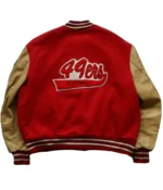 Sf 49ers Super Bowl Red Letterman Jacket2