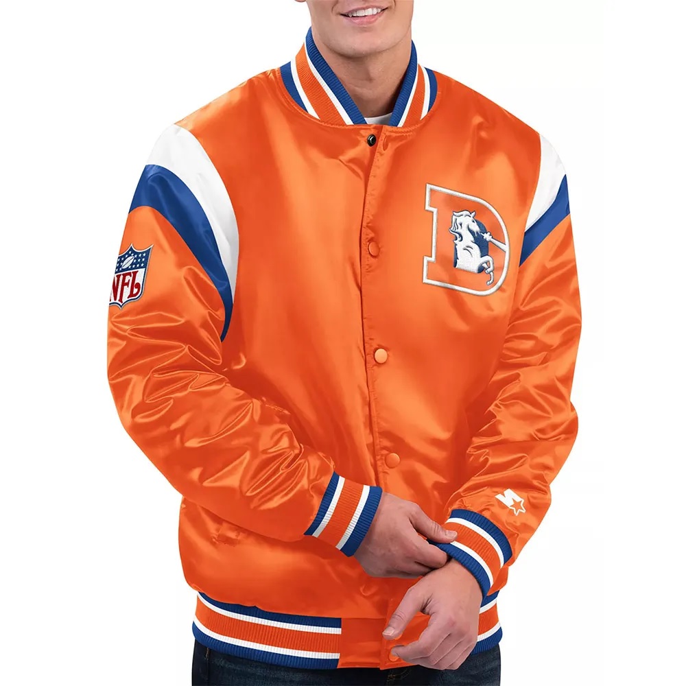 Shutout Throwback Denver Broncos Orange Satin Jacket