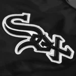 Starter Chicago White Sox Full-Snap Black Satin Bomber Jacket