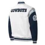 Starter Dallas Cowboys Warm-Up Pitch Full-Snap White and Blue Satin Jackets