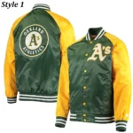 Starter Lead Off Oakland Athletics Full-Snap Satin Jackets