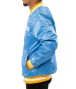 Starter Los Angeles Chargers Blue And White Satin Bomber Jacket