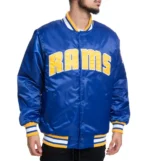 Starter Los Angeles Rams Full-Snap Blue Satin Jacket