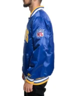 Starter Los Angeles Rams Full-Snap Blue Satin Jackets