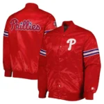 Starter Philadelphia Phillies Pick & Roll Satin Varsity Full-Snap Red Jacket