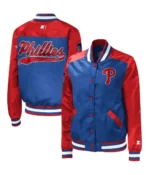 Starter Philadelphia Phillies The Legend Royal Red Full-Snap Satin Jacket