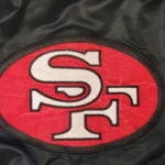 Starter San Francisco 49ers 90s Full-snap Bomber Black Satin Varsity Jacket