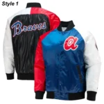 Starter Varsity Atlanta Braves Satin Tri-Color Jacket5