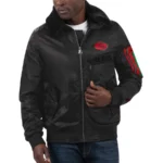 Starter X Ty Mopkins San Francisco 49ers Black Bomber Satin Jacket