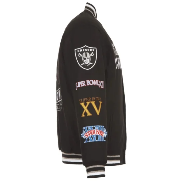 Super Bowl NFL Las Vegas Raiders Championship Black Varsity Jacket