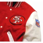 Super Bowl San Francisco 49ers Red And White Varsity Jacket3