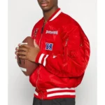 Tampa Bay Buccaneers Bomber Red Satin Jacket